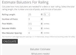 Place bulk orders and spruce up the architecture of your space today. 5 Online Baluster Spacing Calculator Free Websites