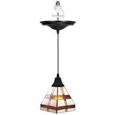 Worth Home Products Instant Pendant 1 Light Recessed Light Conversion Kit Antique Bronze Craftsman Style Shade Pkn 2215 The Home Depot Pendant Light Conversion Kits Recessed Light Conversion Kit Recessed Lighting