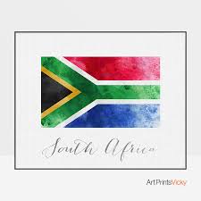 The flag of south africa was adopted after the first elections and the end of apartheid in 1994. South Africa Flag Art Print Artprintsvicky