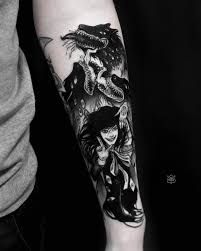 Amazing Wolves From Manga Tattoo Idea By Ooqza Tattoos Wolf Tattoos Witchcraft Tattoos