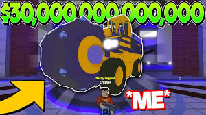 Smash your car in one of 44. I Spent 30 Trillion On The Biggest Vehicle In Car Crushers 2 Roblox Youtube