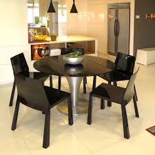 Dining Table 10mm Thick Black Coated Tempered Glass 110cm Dia X 74cm Highaluminium Frameoriginal Price 457dining Chairs 5 Pcs Heavy Dining Table Chair Table