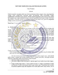 Check spelling or type a new query. Pdf Metode Simpleks Dalam Program Linier Mardillah Only Academia Edu