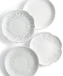 Maison Versailles Blanc Set Of 4 Assorted Appetizer Plates Appetizer Plates White Dinnerware Casual Dinnerware