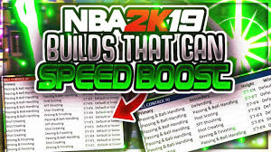 Every Build That Can Speed Boost In Nba 2k19
