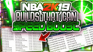 every build that can speed boost in nba 2k19