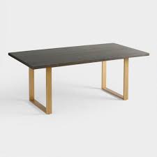 Dining tables in oak, glass and solid wood at argos. Radford Smoke Black Wood Brass Base Dining Table