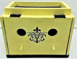Product titlelulu decor, cast iron fleur de lis decoration plaque. Antique Cigar Box Yellow Duplex Birdhouse Feeder Fleur De Lis Yard Home Decor Ebay
