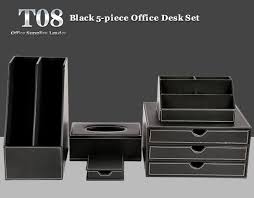 Walnew office desk modern simple study desk industrial style folding table for home writing this is my 2nd purchase. Kingfom 5 Pcs Modern Upscale Pu Leather Office Supplies Desk Sets Stationery Storage Box Pen Holder Desk Sets Black T08k Box Keep Box Ssbox Bean Aliexpress