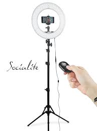 Socialite 12 Led Dimmable Photo Video Ring Light Kit Incl Professional Social Media Photography Studio Light 6ft Stand Remote Heavy Duty Mount For Dslr Camera Fits Iphone 6s Android Smartphones