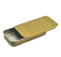 [Hot Item] Custom Rectangular Gold Embossed Slide Top Mini Metal Container  Lip Balm Slide Tin