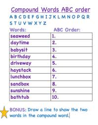 There is an additional alphabetical list of the 4034 words, ordered lists of the top 100 most frequent german nouns, verbs, adjectives, adverbs, proper nouns, . Compound Word Abc Order By Scholars In Second Teachers Pay Teachers