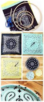 Here's a quick an easy way to make some wall art using embroidery hoops and bandana's. Pin On Diy Home Decor Projects