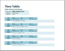 Creative Formal Design Timetable Template Timetable Template Business Template Word Template