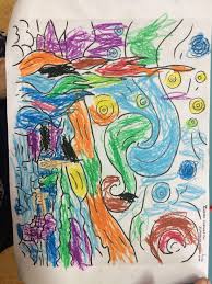 Okul Oncesinde Sanat Eserlerinin Degeri Van Gogh Yildizli Gece Isimli Tablo Sanat Etkinligi Boyama Sanat Eserleri Tablolar Sanat