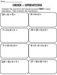 Order Of Operations Worksheets Order Of Operations Fifth Grade Math Math Operations