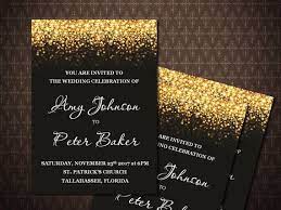 Gold Glitter Wedding Invitation Black And Gold Printable Wedding Invitation Digital Invitation Code 24 Glitter Wedding Invitations Wedding Invitations Glitter Gold Black Gold Wedding