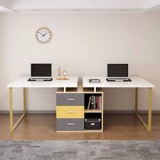 I've combed through the market on your behalf, and the result is this. Extra Long Computer Desk For 2 Person Adjustable Double Workstation File Cabinet Large Reversible L Shape Table Tribesigns Aliexpress