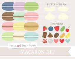 Macaron Kit Clipart French Macaroon Topping Clip Art Sweet Etsy Macarons Clip Art French Macaroons