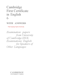 In the industrial market presses for production of continuous laminates; 6 Cambridge First Certificate In English 6 Nocd