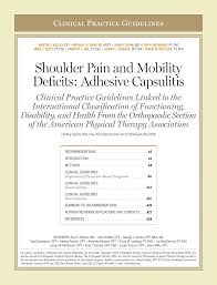 Pdf Shoulder Pain And Mobility Deficits Adhesive Capsulitis