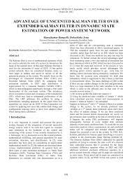 Pdf Advantage Of Unscented Kalman Filter Over Extended Kalman Filter In Dynamic State Estimation Of Power System Network