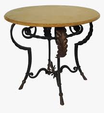 This coffee table offers a beautiful wrought iron frame finished in century pewter with a glass top and serves as as an excellent accent to any room. Viyet Wrought Iron Round Pied Dining Table Coffee Table Hd Png Download Transparent Png Image Pngitem