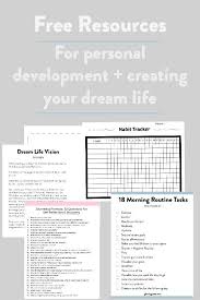 Free Resources For Personal Development Creating Your Dream Life Get Access To An Ever Growing Dream Life Personal Development Worksheet Therapy Worksheets