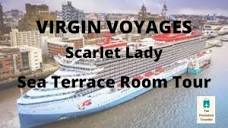 Tour of a Sea Terrace Cabin on Scarlet Lady, Virgin Voyages - YouTube