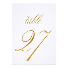Elegant Modern Gold Faux Table Number 27 Script Gifts Template Templates Diy Customize Personalize Special Table Numbers Elegant Wedding Modern