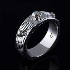 Men S Angels And Demons Ring By Images Jewelers Womens Jewelry Rings Skeleton Jewelry Masonic Skull Ring