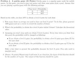 Problem 4 A Gotcha Game 35 Points Gotcha Game I
