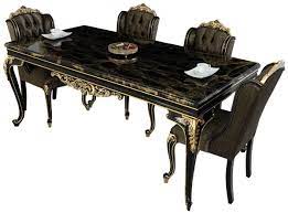 Created from bentwood, this patio set includes four chairs and a pedestal table base with a round glass top. Casa Padrino Luxury Baroque Dining Set Black Gold 1 Dining Table 6 Dining Chairs Noble Baroque Dining Furniture Noble Sumptuous