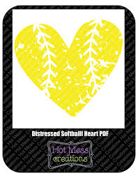 Distressed Softball Heart Svg Dxf Png Softball Heart Design Etsy In 2020 Heart Printable Heart Design Softball