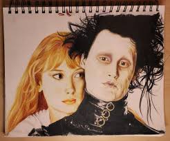 Edward Scissorhands and Kim :) Prismacolor pencils