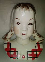 Standford Jean Sandy Head Vase Wall Pocket With Pigtails #D231