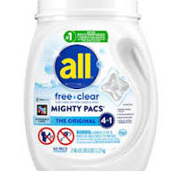 all® free clear MIGHTY PACS® laundry detergent, THE ORIGINAL