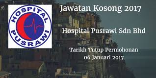 Sekiranya anda, seorang warganegara malaysia yang cukup syarat kelayakan dan berumur tidak kurang daripada 18 tahun pada tarikh tutup iklan jawatan adalah dipelawa untuk memohon bagi mengisi kekosongan jawatan tetap atau kontrak yang diiklankan. Jawatan Kosong Hospital Pusrawi Sdn Bhd 06 Januari 2017 Cute766