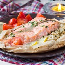 Papillote De Saumon Citronne Au Riz Recette En 2020 Saumon Papillote Poisson En Papillote Recette Poisson Facile