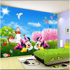 Mickey mouse wall sticker removable art 3d decals wallpaper decor room for baby. Wallmural Online Minnie And Mickey Mouse Wall Mural