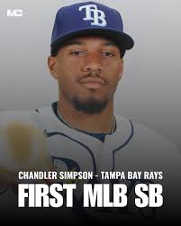 Chandler Simpson stole his FIRST major league bag in today's game 🍿 #Rays  #Baseball #MLB #TampaBayRays
