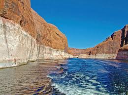 Satellite image, taken in 2002. Sandstone Formations In Lake Powell In Rainbow Bridge National Monument Utah Photograph By Ruth Hager