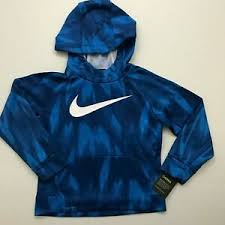 Details About Nike Nwt Youth Boys Therma Dri Fit Hoodie Blue Print White Size 5 6 7