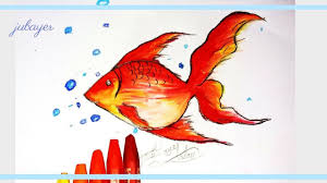 Fish is swimming under water. How To Draw A Goldfish Art For Kids Steep By Steep Very Easy 3d Paint F Goldfish Art Art For Kids Fish Painting