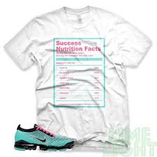 Hyper Turquoise Pink Blast Success Nutrition Facts Vapormax Flyknit 3 White T Shirt In 2020 Shirts Teal And Pink T Shirt Photo