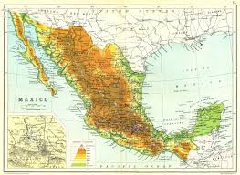 Details About Mexico Physical Map Inset Map Of Mexico City Area 1909 Old Antique Chart
