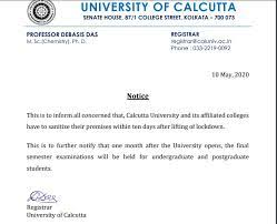 As you want to apply for the migration certificate of calcutta university so you have to submit these documents to apply for this. Calcutta University To Conduct Semester Exams One Month After Reopening