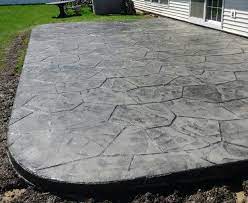 Select grade® integral concrete colorant. 2015 Orchard Stone Gull Gray And Deep Charcoal Stamped Concrete Concrete Pad Patio