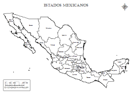 Mapa con división política de méxico y capitales. Mapas De Mexico Para Colorear