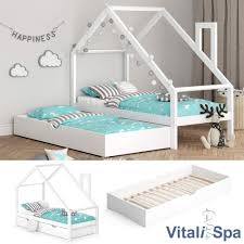 Vitalispa Funktionsbett Kinderbett Nicole 90x200 Mit Bettschublade Holz Haus Spielbett Hausbett Weiss Amazon De Kuch Kinderbett Kinderschlafzimmer Kinder Bett